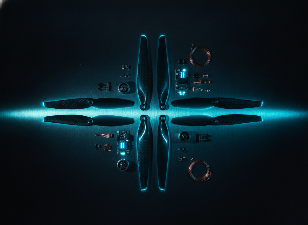 Helices carbone et pieces detachees de drone